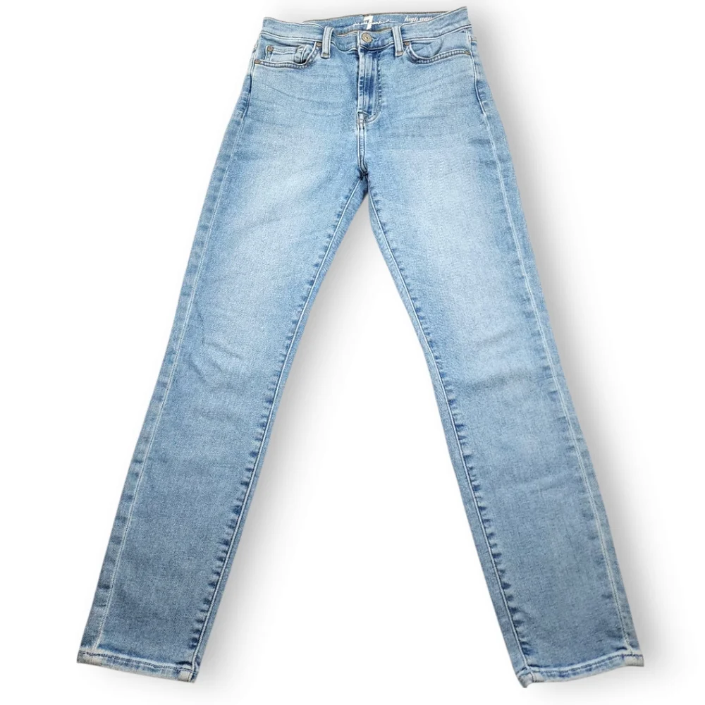 7FAMK High Waist Ankle Gwenevere Cropped Skinny Jeans Size 27 - Picture 2 of 14